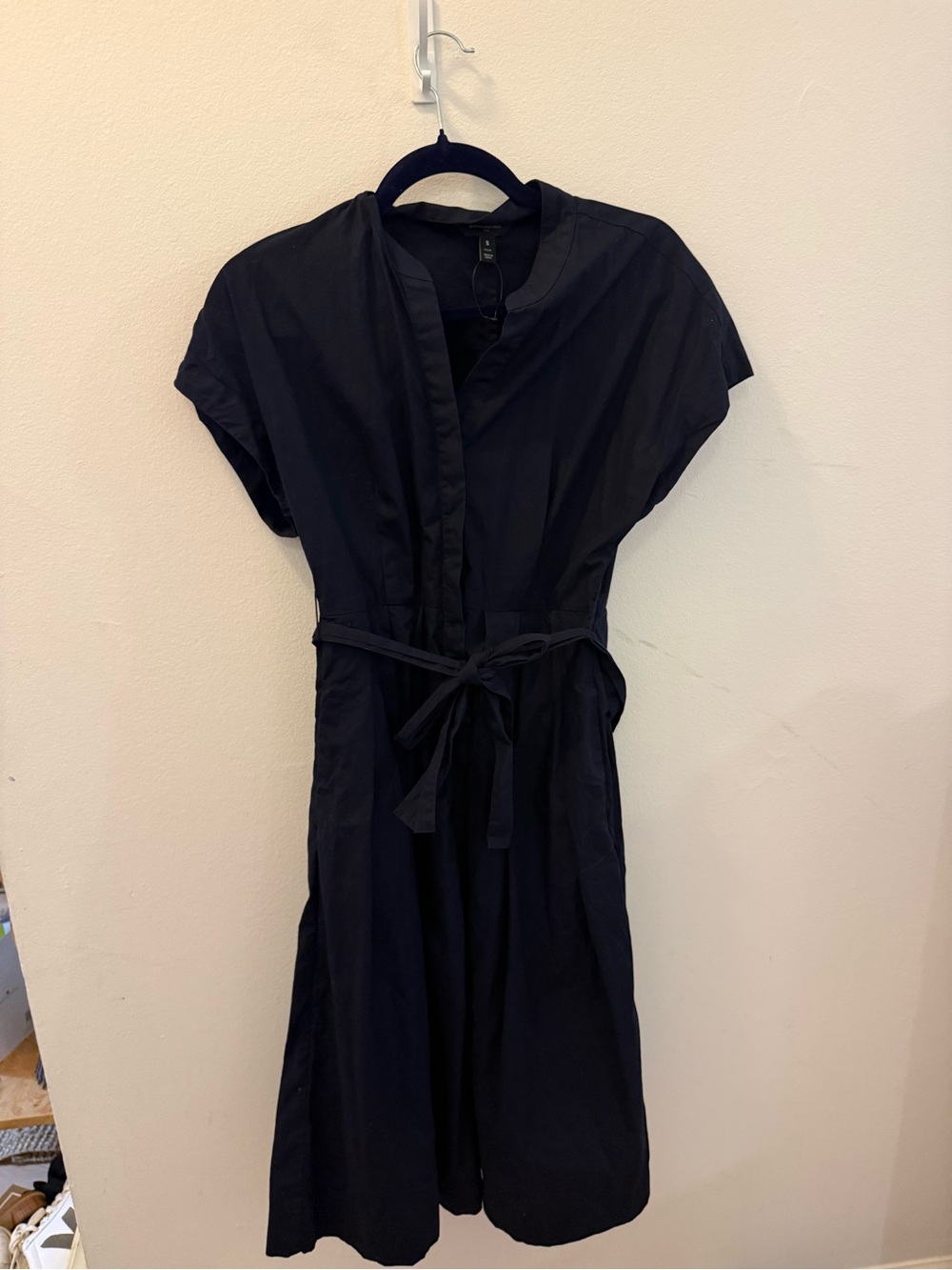 Banana Republic Navy Tie-Waist Midi Dress